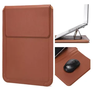 Ultra Thin PU Leather Laptop Bag with Portable Cooling Bracket Foldable Business Desktop Computer Cover for Laptops