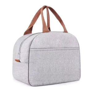 Unisex Adult Insulated Polyester Lunch Bag Tote Zipper Leakproof Waterproof Reusable High Capacity Tear Resistant for Work