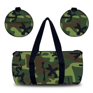 Unisex Camouflage Print Gym Bag Custom Logo Duffle Bags for Teens Fitness Accessories