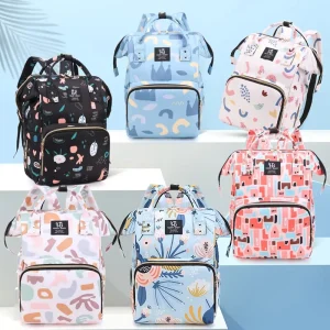 Unisex Large Capacity Waterproof Oxford Backpack Mommy Diaper Bag With Zipper For Parents And Baby
