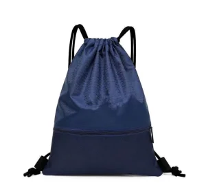 Unisex Oxford Cloth Gym Bag Eco Friendly Custom Logo Waterproof Polyester Drawstring Zipper Pockets Sports Beach Promotional Bag