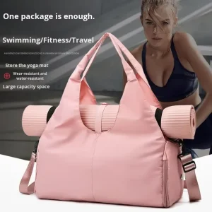 Unisex Oxford Cloth Sports Gym Bag Large Capacity Waterproof Polyester Yoga Bag with Separate Shoe Compartment
