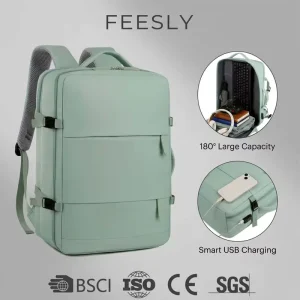 Unisex Oxford Waterproof Large Capacity Multi functional Travel Laptop Backpack USB Port Geometric for Students Luggage