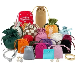 Velvet Storage Bags Multiple Sizes Jewelry Packaging Drawstring Dust Proof Jewelry Bracelet Necklace Cinched Custom Logo