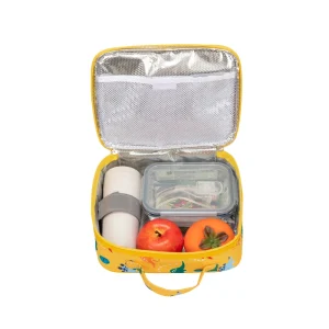 Vibrant Color Children’s Lunch Backpack with Dinosaur Print Practical for Outdoor Picnics School Trips and Family Adventures