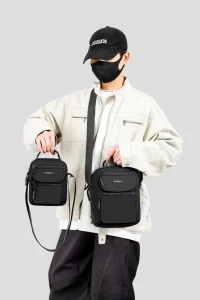 Vintage Casual Small Messenger Bags with Characters Pattern and Multi Pockets Oxford Crossbody