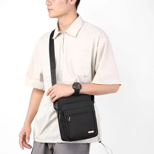 Vintage Custom Men’s Casual Messenger Bag Nylon Bag with Letter Decoration