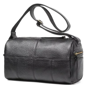 Vintage Genuine Leather Large Crossbody Bag for Men Shoulder Messenger Bag Travel Storage Black