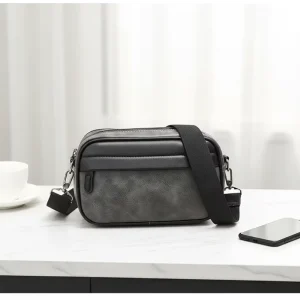 Vintage Logo PU Messenger Shoulder Crossbody Bags Fashion Office Men Business Travel Waterproof