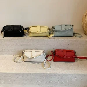 Vintage Luxury PU Women’s Messenger Bag Plain Fashion Design Small Ladies Crossbody Shoulder Bag