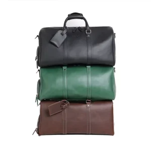 Vintage Style PU Leather Business Travel Backpack with Large Capacity Organizer Zipper Closure for Business Travel Personal Use