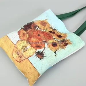 Washable Cotton Square Tote Bag with Silk Screen Printed Logo Casual Style Multi Use Promotional Product
