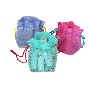 Washable Toiletry Makeup Storage Organized Mesh Round Bottom Drawstring Bags