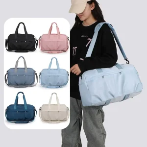 Water Repellent Travel Duffel Bag With Shoe Compartment Dry Wet Separation Pocket Multi Pocket Large Capacity Weekender Gym Bag