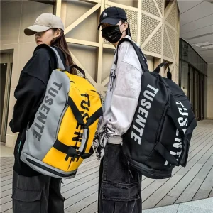 Water Resistant Backpack Duffle Heavy Duty Convertible Duffle Bag With Backpack Straps for Gym Sports Travel Multifunctional Bag