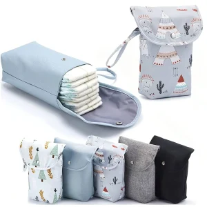 Waterproof Baby Diaper Bag Portable Nappy Storage Pouch Reusable Travel Diaper Organizer for Cloth Diapers Baby Wipes