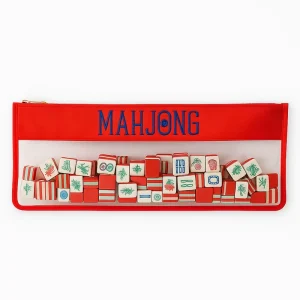 Waterproof Blank Transparent Clear PVC Cosmetic Bag Embroidery Mahjong Tile Travel Bag Zipper Nylon PVC Clear Mahjong Bag Pouch