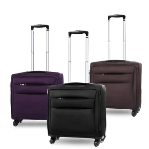 Waterproof Classic Design Lightweight 18 Inch Cabin Soft Luggage Oxford Travel Bags with Spinner Wheels