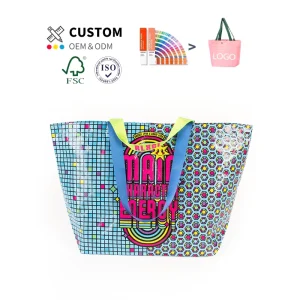 Waterproof Custom Shopping Bags High Quality Boutique Retail Grocery Clothes Gift Packing PP Woven Bag Tote Bags