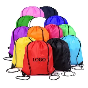 Waterproof Drawstring Backpacks Trumps Bag 210d Polyester Sports Draw String Bags Custom Logo Drawstring Bag