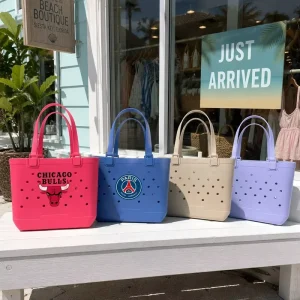 Waterproof EVA Beach Tote Bag and Silicone Beach Bag with Custom Logo Large Capacity for Women Beach Travel