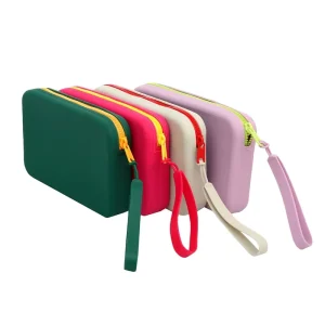 Waterproof Large Capacity Cosmetic Storage Bag With Zipper Square Silicone Makeup Pouch Makeup Brush Holder Travel Storage Pouch