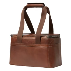Waterproof Leather Cooler Tote Bag Aluminium Foil Thermal Insulated Lunch Bag