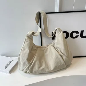 Waterproof Lightweight Nylon Crossbody Bag with Zipper Closure and Adjustable Strap for College Students Outdoor Casual