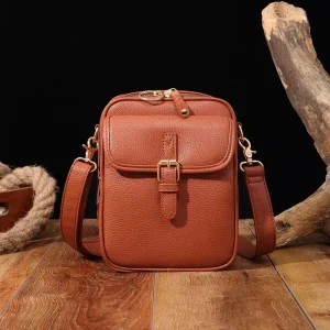 Waterproof PU Leather Crossbody Bag Multiple Pockets Preppy Lady Single Strap Daily Anti Theft Phone Bag RFID Protection