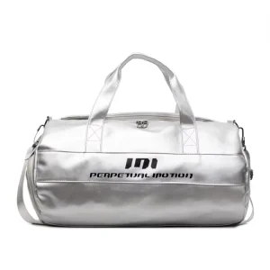 Waterproof PU Leather Travel Duffel Bag Large Capacity Sports Fitness Gym Bag Cylinder Sports Duffel Bag with Shoe Compartment