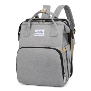 Waterproof Polyester Baby Diaper Bags Large Capacity Baby Backpack with Changing Station