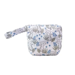 Waterproof Polyester Print Tote Bag 18x20cm Small Zipper Travel Cosmetic Storage Bag
