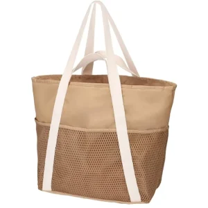 Waterproof Sand Proof Mesh Solid Color Zipper Beach Bag Women’s Handbag Tote Bag for Travel and Swimming