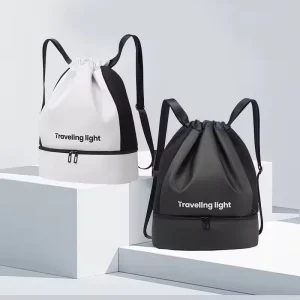 Waterproof Sports Organizer Bag Durable Polyester Lining Drawstring Backpack for Swimming