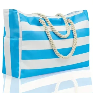 Waterproof Travel Tote Boating Sage and Families Order Stripes Swim Big Moq Cruise Oversized Black Lightweight