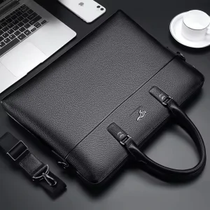 Waterproof Work Custom Real Leather Men Genuine Conference Messenger Bag Office Business Laptop Mens Bags Briefcase