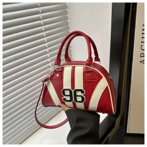 Waterproof ZIP Single Strap PU Polyester Lining Bowling Bag Ladies’ Handbag Single Shoulder Crossbody