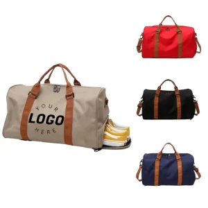 Waterproof Zipper Portable Sports Travel Duffel Bag Shoes Compartment Large Capacity Unisex Weekend Overnight Gym Tote