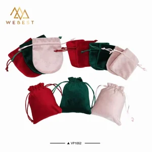 Webest Small Drawstring Jewelry Bags Velvet Jewelry Travel Bag Pouch for Packaging Cosmetic Bag with logo