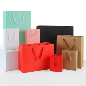 White Black pink Recyclable Paper Bag Shopping Paper Bags With Handle Shoe Clothing Gift Packaging Paper Bags With Your Own logo