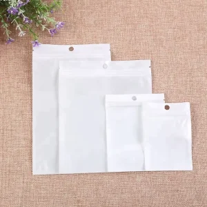 White Clear Grip Moisture Proof Self Seal Zipper Plastic Retail Packaging Poly Bag