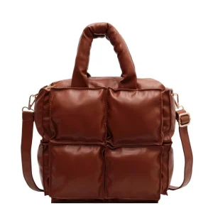 Winter Padded Quilted Handbags Small Puffer Soft Space Ladies Quilt Vintage One-shoulder Tote Bag With Large Capacity