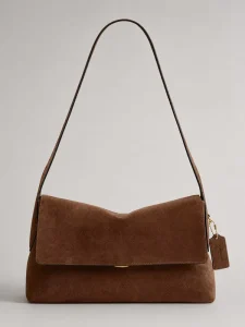 Women Fashion Lady Vintage Velvet Underarm Bag Flap Shoulder Crossbody Bag Retro Casual Faux Suede Handbag Magnetic Closure