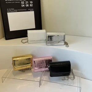 Women Shoulder Handbags Stone Pattern PU Leather Trend Designer Chain Hasp Bags Coin Purse Mini Square Shoulder Bag