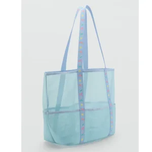 Women Summer Mesh Tote Bag Net Beach Shopping Handbag Large Capacity Lightweight Reusable Eco Friendly Custom Log
