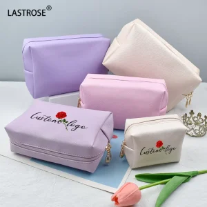 Women Travel Cosmetic Bag PU Leather Makeup Bag Waterproof Private Label Cosmetic Bag Cases With Zipper