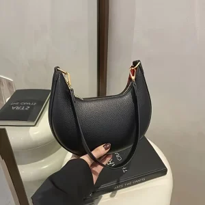 Women Travel Waterproof Elegant Crescent Purse and Handbags PU Leather Evening Shoulder Bag