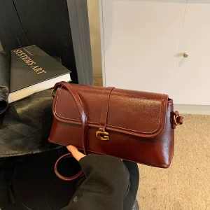 Women Underarm Bag Retro Casual Small Envelope Letter Pattern Shoulder Zipper
