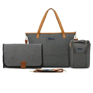 Women Water Resistant Diaper Bag Baby Diaper Tote Bag with Insulated Milk Bottle Bag
