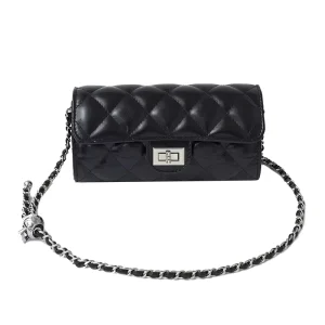 Women’s Bag Diamond Pattern Chain Bag Soft Leather Versatile Round Shoulder Crossbody Bag
